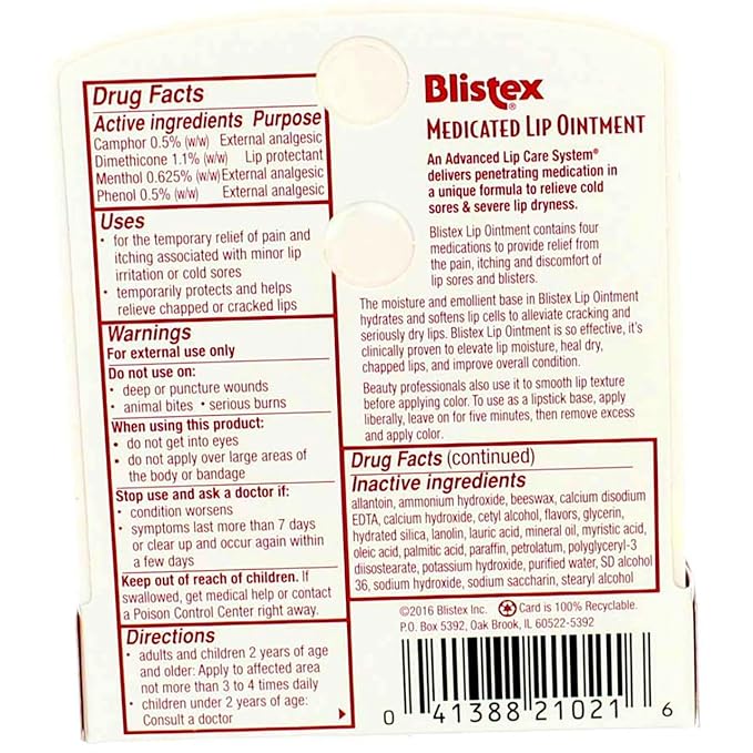 Blistex Lip Oint Bns Size .21z Blistex Lip Ointment .21oz
