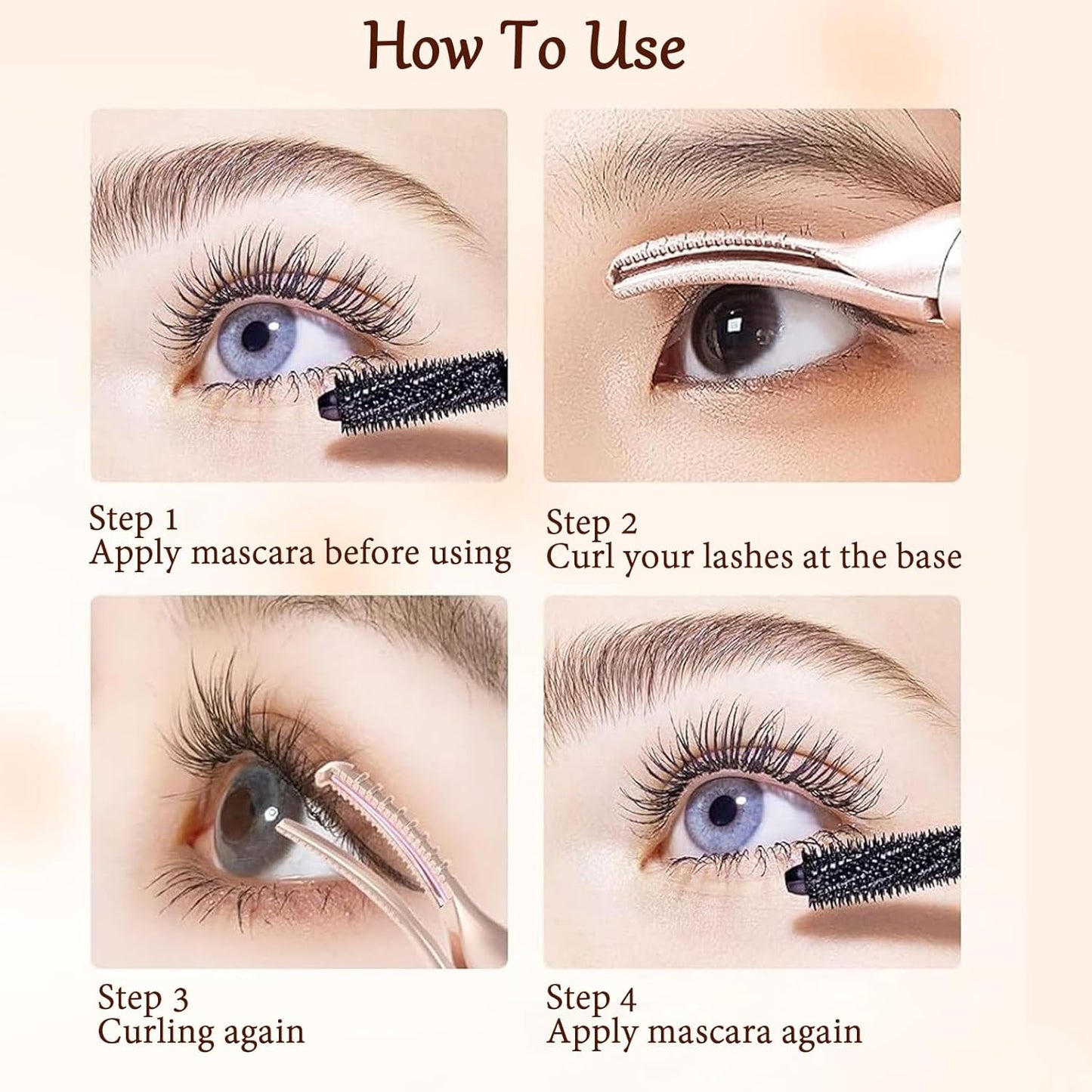 2 in 1 Heated Eyelash Curlers and Eyebrow Trimmer for Women, Electric Eyelash Curler with 2 Temperature Modes Anti-Burn USB Rechargeable Heated Eyelash Curler, Ideal Gift for Women WF915