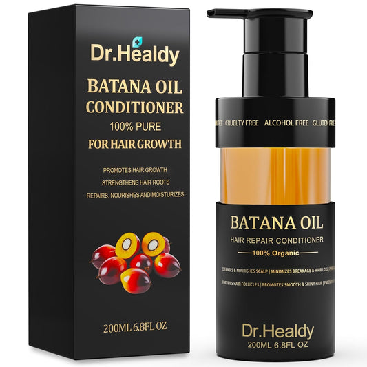 Dr.Healdy Batana Oil Conditioner for Hair Growth - Repairs Damage, Nourishes Scalp & Strengthens Hair Roots - Sulfate Free Formula for All Hair Types (6.8 Fl Oz)