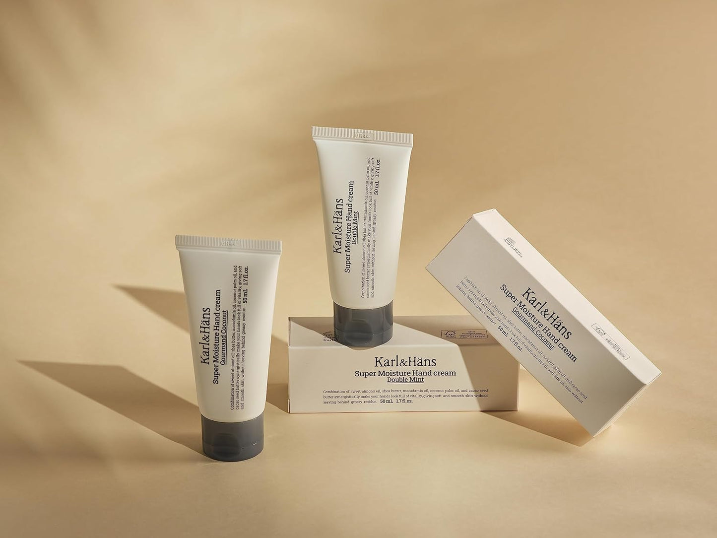 Karl&Hans Super Moisturizing Coconut Vegan Hand Cream - Gourmand Coconut Scent with Shea Butter, Coconut Oil - Organic Daily Hand lotion for Dry Cracked Hands - 1.7 fl oz