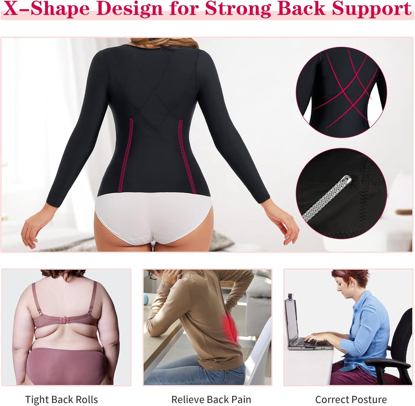 Gotoly Women Waist Trainer Corset Tummy Control Shapewear Upper Arm Shaper Post Surgical Slimmer Compression Tops