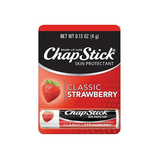 ChapStick Classic Strawberry Lip Balm Tube, Lip Care and Lip Moisturizer - 0.15 Oz