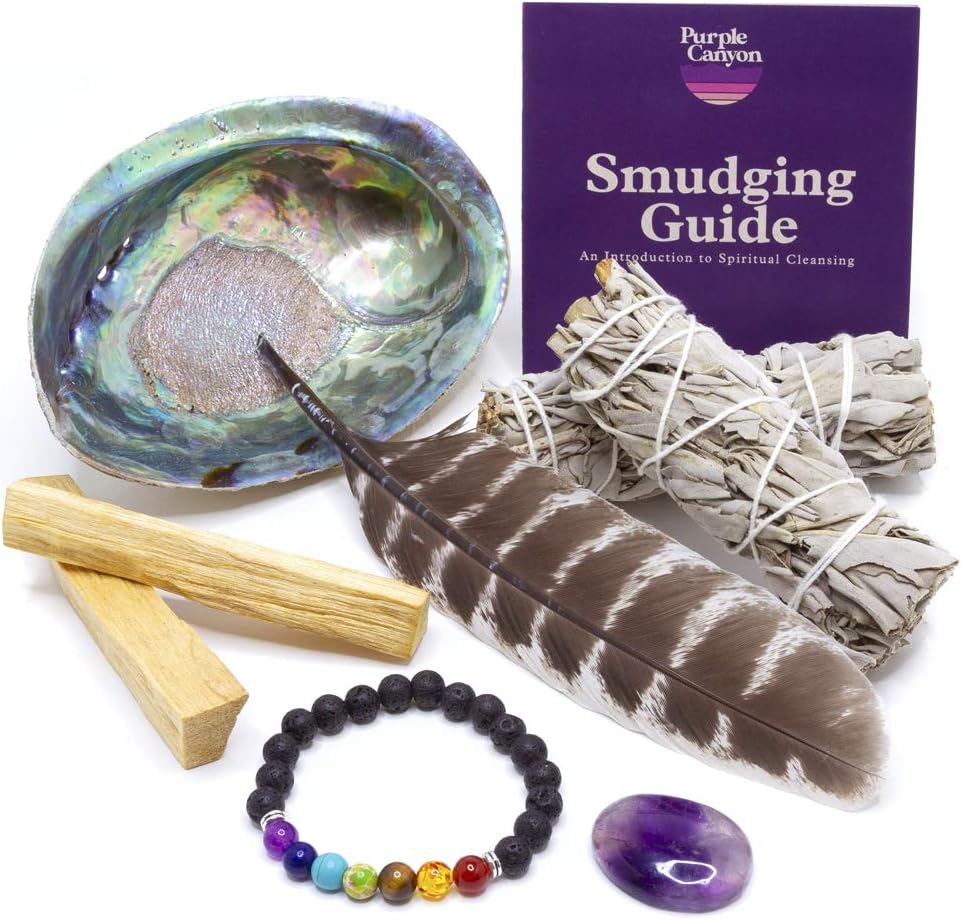 Purple Canyon Sage Smudge Gift Set, Unique House Warming Gift, Perfect for New Home Cleansing & Blessing