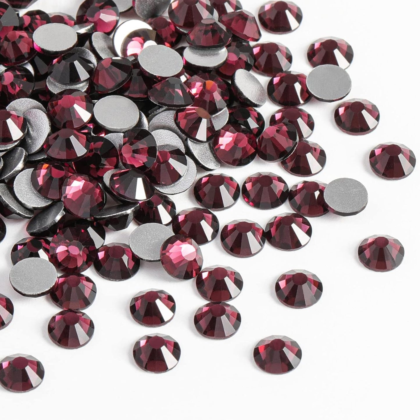 beadsland Flat Back Crystal Rhinestones Round Gems, Amethyst (6.4-6.6mm) SS30/288pcs