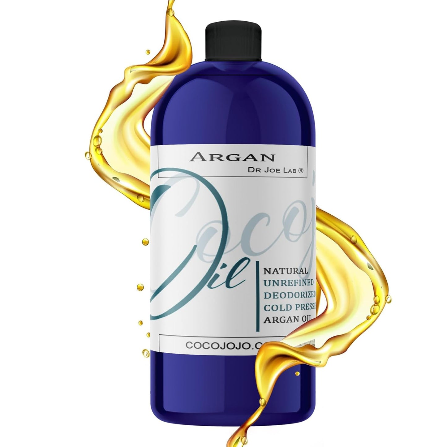 Cocojojo Deodorized Argan Oil for Hair Treatment Oils, Pure Argan Oil for Face, Unrefined Unscented Cold Pressed Extra Virgin - 32 Oz (Pack of 1) - Packaging May Vary
