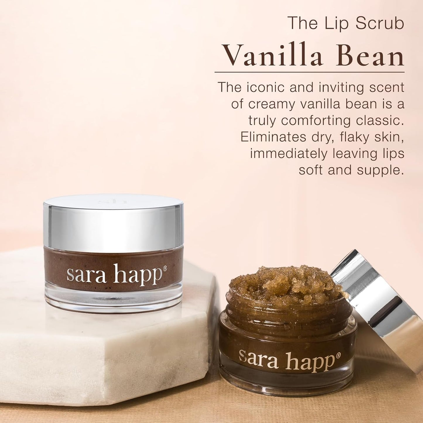 Sara Happ Sweet Clay Mask + Vanilla Bean Sugar Lip Scrub Duo - Exfoliating Lip Treatments, Moisturizers for Dry and Flaky Lips, Vegan (0.47 Oz and 0.5 Oz jars)