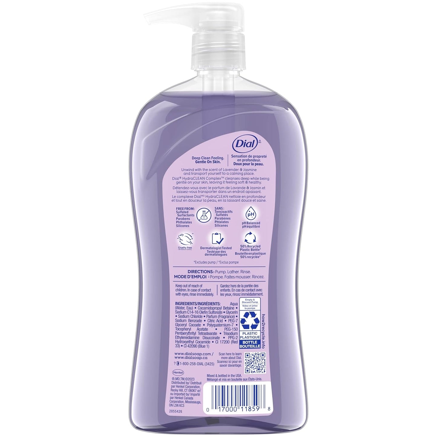 Dial Body Wash, Calm & Soothe Lavender & Jasmine Scent, 32 fl oz