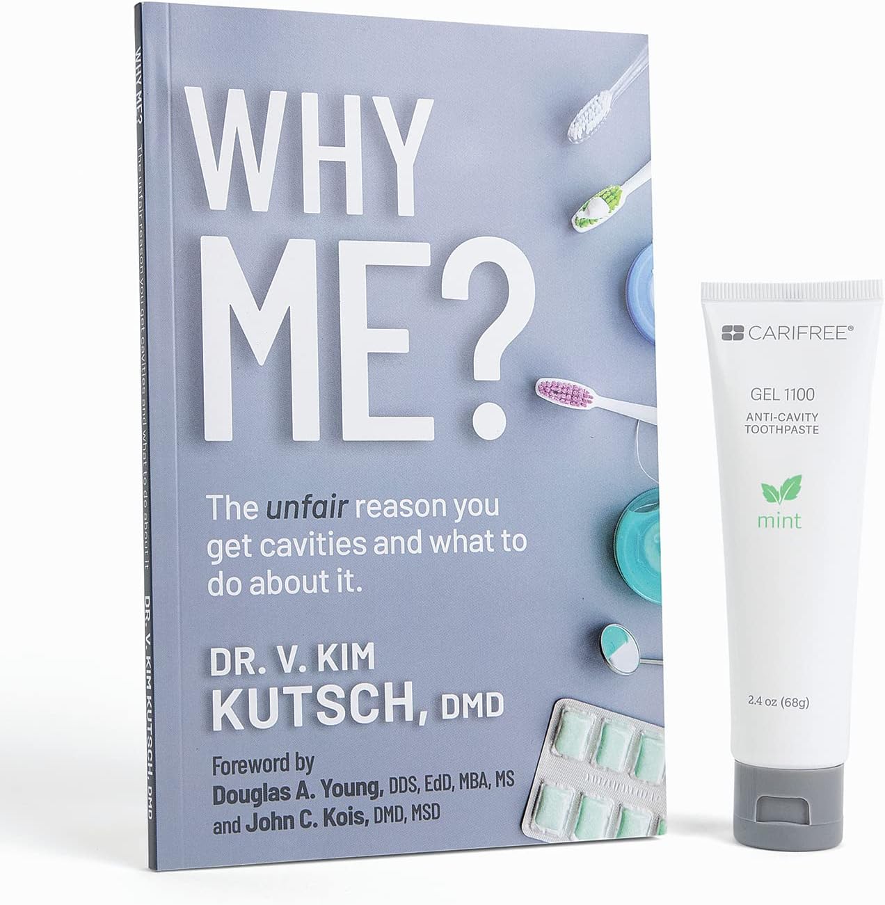 CariFree Gel 1100 (Mint) Anti-Cavity Fluoride Toothpaste with Nano Hydroxyapatite, Enamel Protection, Dentist Recommended for Kids and Adults, Dentist Developed, 2.40 oz. (Pack of 1 + Book)