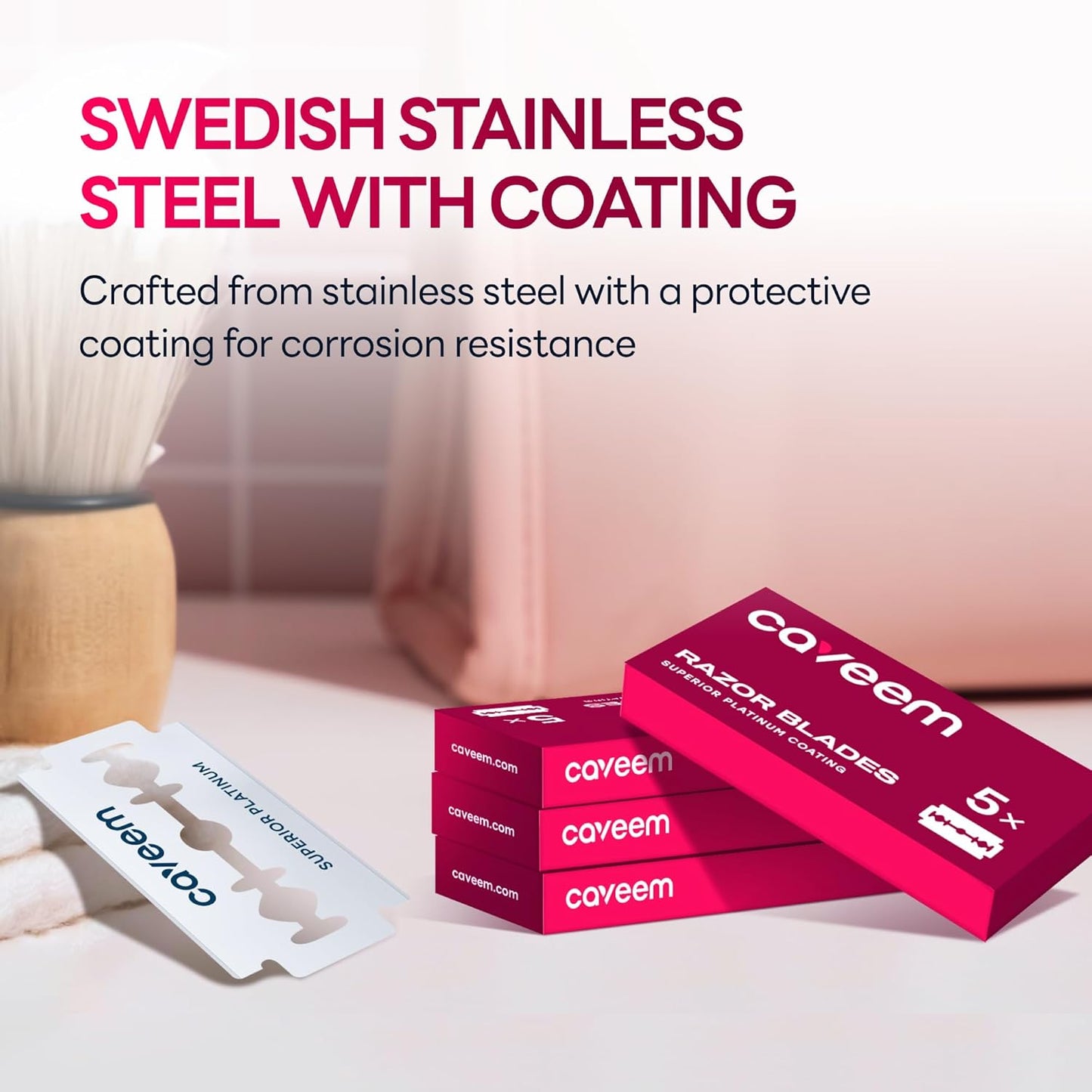 60 Count Double-Edge Safety Razor Blades, Replacement Razor Refills for Shaving, Stainless Steel Blades for All Standards Double-Edge Razor