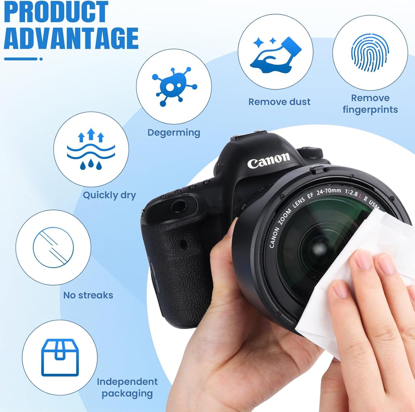 VOISEN Lens Wipes for Eyeglasses,160 Pack Eye Glasses Cleaner Wipes,Pre-Moistened Individually Wrapped Lens Wipes,Non-Scratching Non-Streaking,Safe for Eyeglasses, Goggles, Camera Lens, Phone