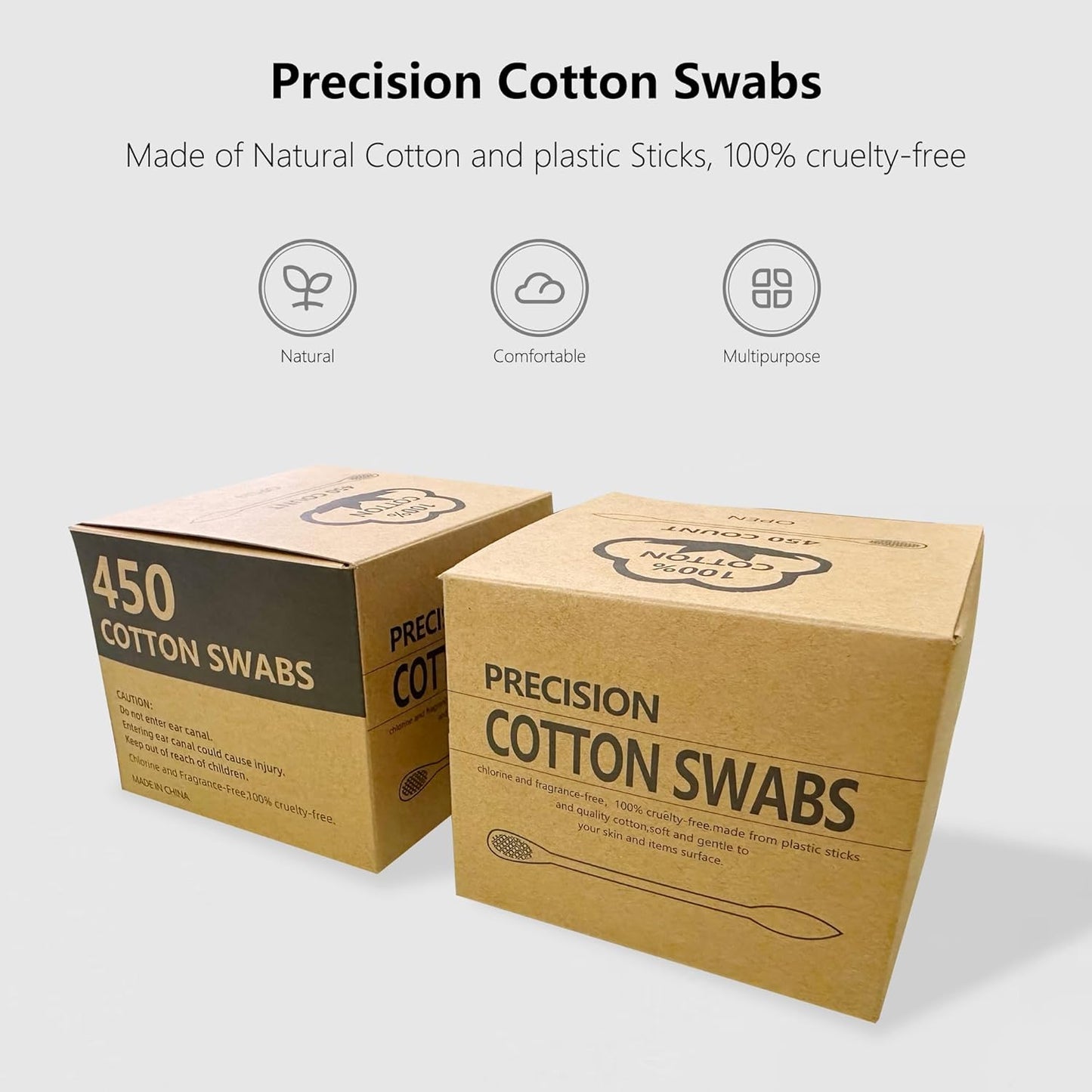 900pcs Precision Cotton Swabs, Pointed&Flattened Tip Cosmetic Applicators