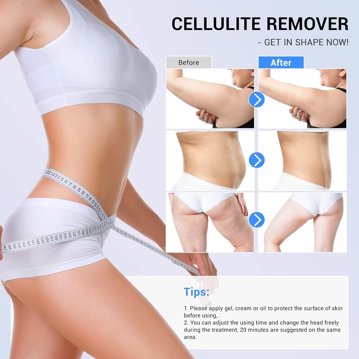 sens for Improvement in The Appearance of Cellulite Device Cellulite Massager Radio Frequency, White