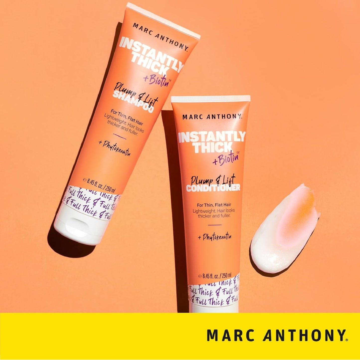 Marc Anthony Instantly Thick Biotin Conditioner, 8.45 oz - Volumizing & Moisturizing Hair Product for Thin, Flat or Dry Hair - Paraben-free, Sulfate-free, Phthalate-free (Pack of 2)