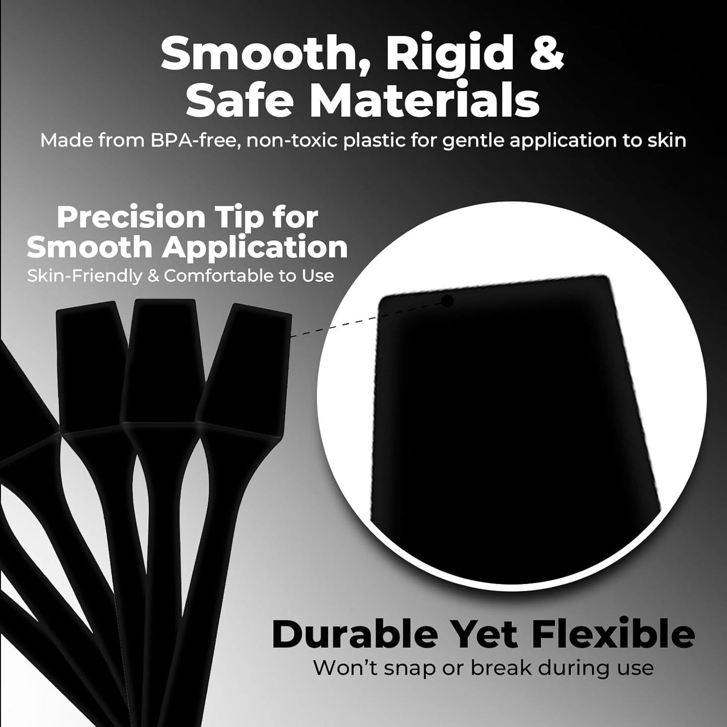 Mini Lotion Spatula (2.5", 100 Pack) - Mini Spatula for Cosmetics, Creams & Crafts | Ointment Applicator for Mixing, Skincare, Face Mask | Disposable Lotion Applicator for Face | Black