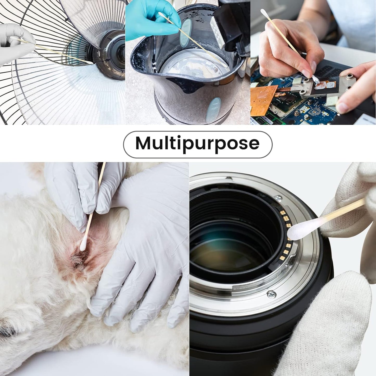 PINGMIC 400 (800 Tips) 6-Inch Gun Cleaning Swabs with Storage Box - Lint-Free Cotton Swabs for Gun Cleaning, Makeup & Electronics