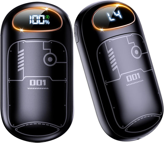 Hand Warmers Rechargeable - Electric Hand Warmer Reusable 2 Pack, LED Display, 20Hrs Warmth, 4 Levels Heat, Portable Charging Magnetic Pocket Heater for Men, Women, Raynauds, Hunting, Golf