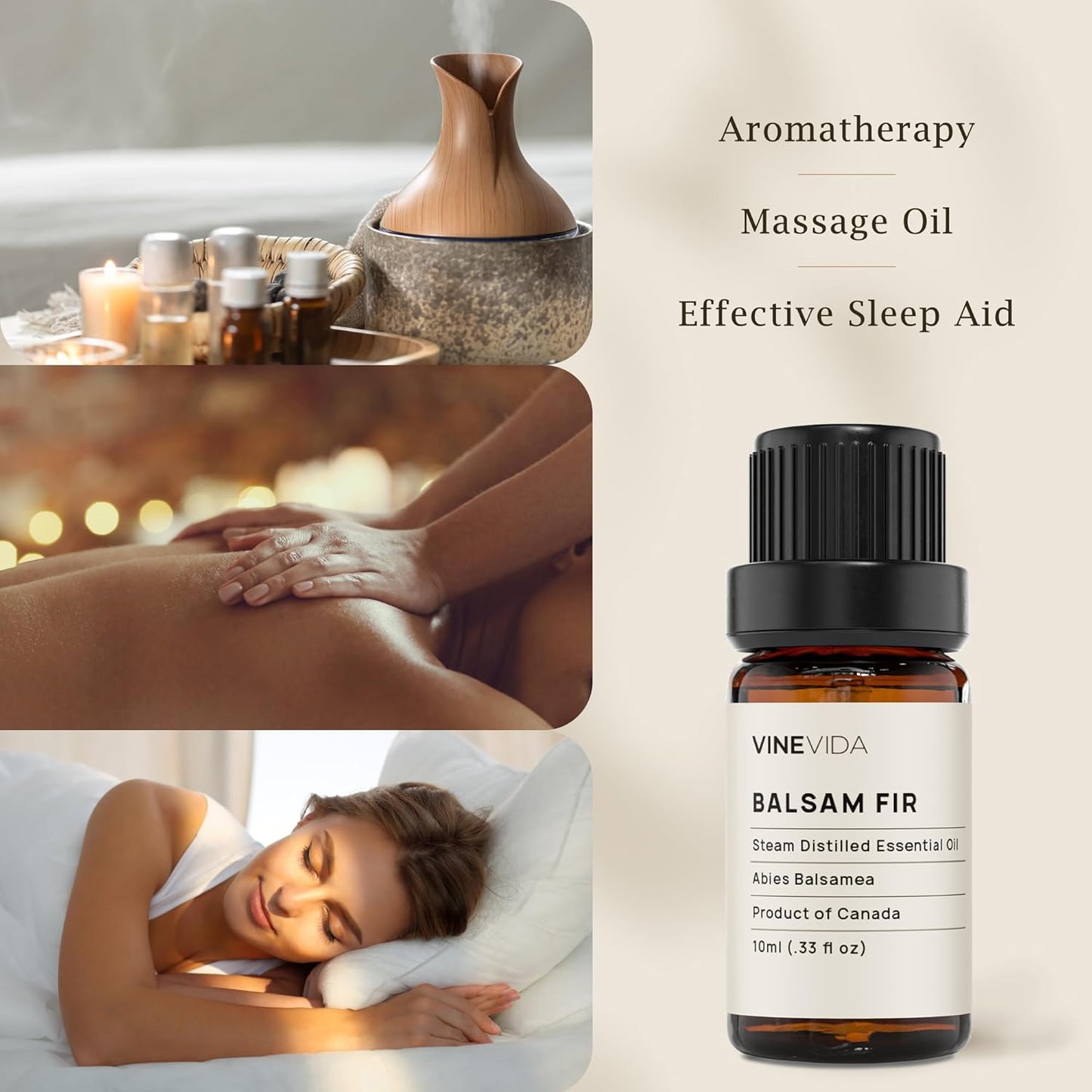 VINEVIDA Balsam Fir Essential Oil 10 mL - Undiluted Balsam Fir Oil 10 mL - Balsam Fir Candle Oil Scent - DIY Candle Scents for Candlemaking - 10 mL Essential Oil for Soap Making Safe for Skin