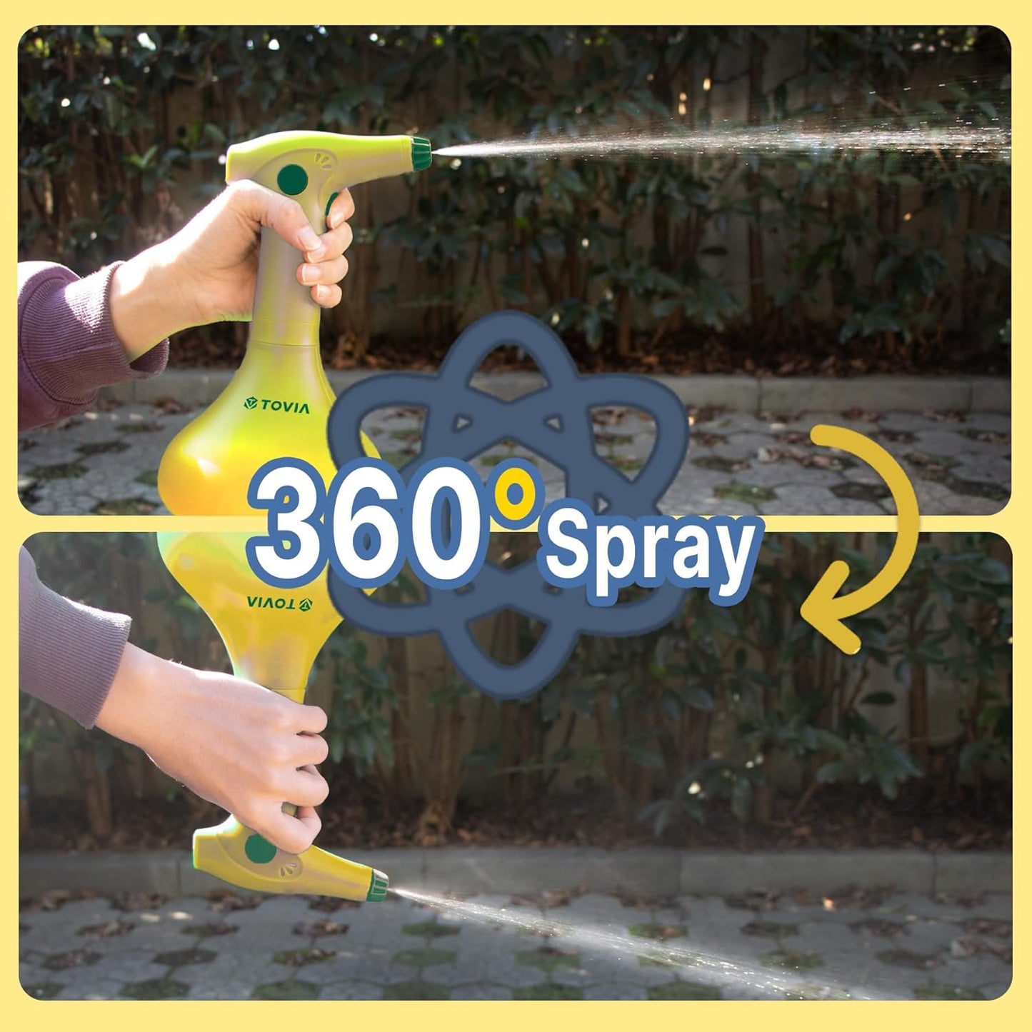 T TOVIA: Garden Sprayer 1 Liter Battery Spray Bottle Powered Electric, Rechargeable, Portable Garden ， Plant Mister Spray Bottle ， Outdoor and Indoor Plants,Cleans and Gardens, Handheld Powered