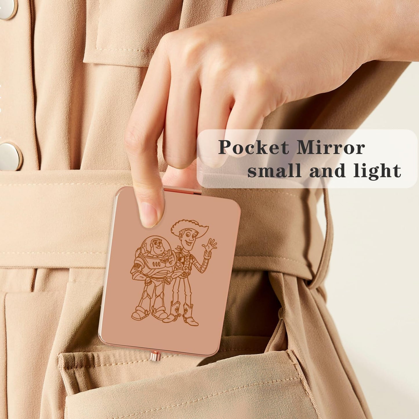 3X Magnifying Makeup Mirror with Lights, LED Compact Travel Mirrors for Pocket,Purse, Double-Sided Foldable Handheld, Vanity Mirror with Lights, Makeup Vanity Desk Bathroom, Gifts for Women