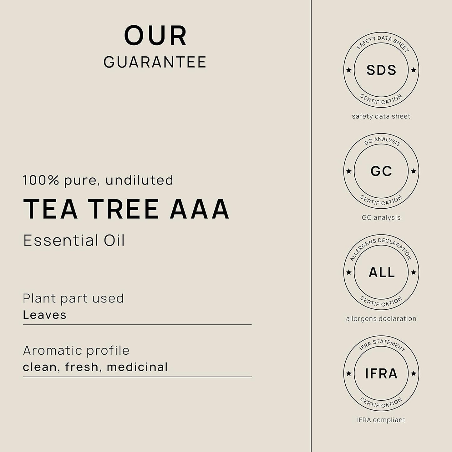 VINEVIDA Tea Tree Essential Oil 4 oz - Undiluted Candle Scent DIY Scents for Candlemaking Bulk Soap Making Safe Skin, 120.0 milliliters