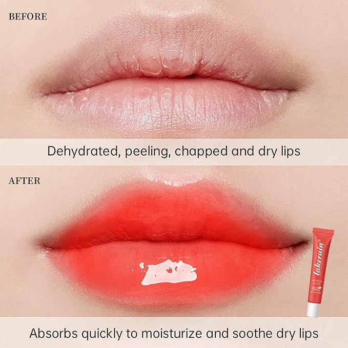 Lip Glowy Balm Butter Lip Balm Plumps Moisturizing Hydrating Lip Mask Repair Moisturizer Lips Care Lip Treatment for Dry Cracked Lip, Glossy Finish, Vegan Tinted Lip Balm Chapstick (#1 Vanilla)
