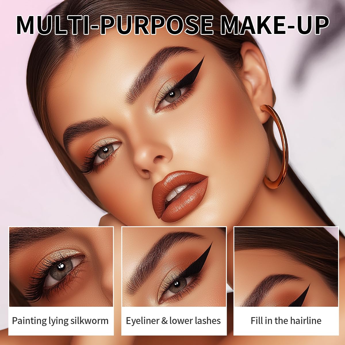 Microblading Eyebrow Pen,2-in-1 Dual-Ended Eye Brow Pencil with 2-Fork-Tip and Precise Brush-Tip, Waterproof Long Lasting Eyebrow Pen for Natural Hair-Like Brows(Dark Brown)