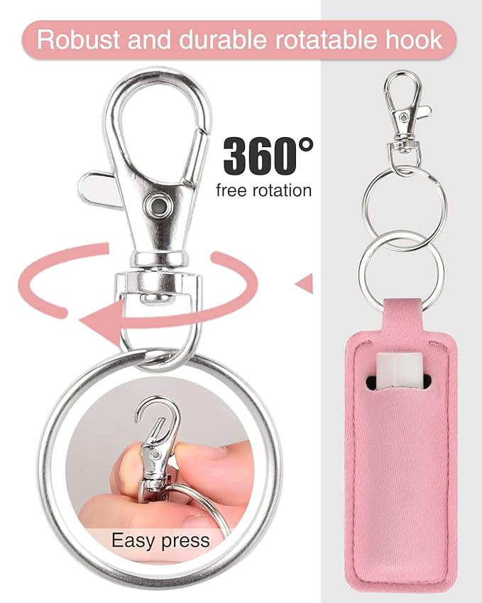 Chapstick Holder Lip Balm Sleeve Pouch Chapstick Holder With Clip Lipstick Lip Gloss Holder Stocking Stuffers Gift for Women (7pcs)