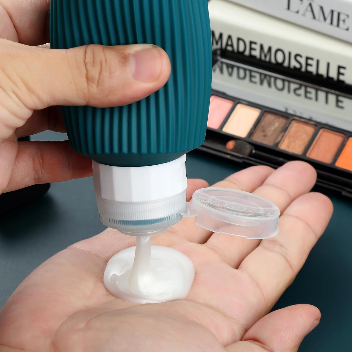 Travel Bottles for Toiletries, Large 6oz Travel Size Containers, BPA Free Leak Proof Tubs Refillable Liquid Accessories with Toiletry Bag for Cometic Shampoo and Lotion Soap (4 Pack)