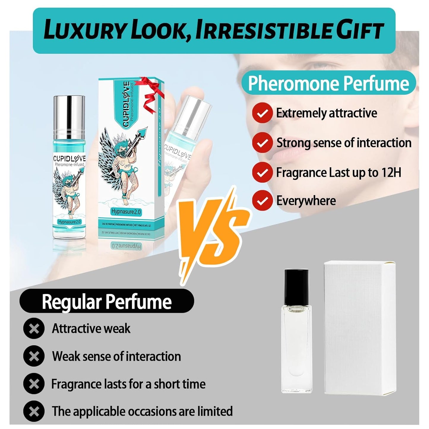 Hypnosis 2.0 Roll-on Pheromone for Men 10ml - Upgraded Long Lasting Oil Cologne Perfume for Men - Real Pheromone Perfume Enhance Attraction Gift