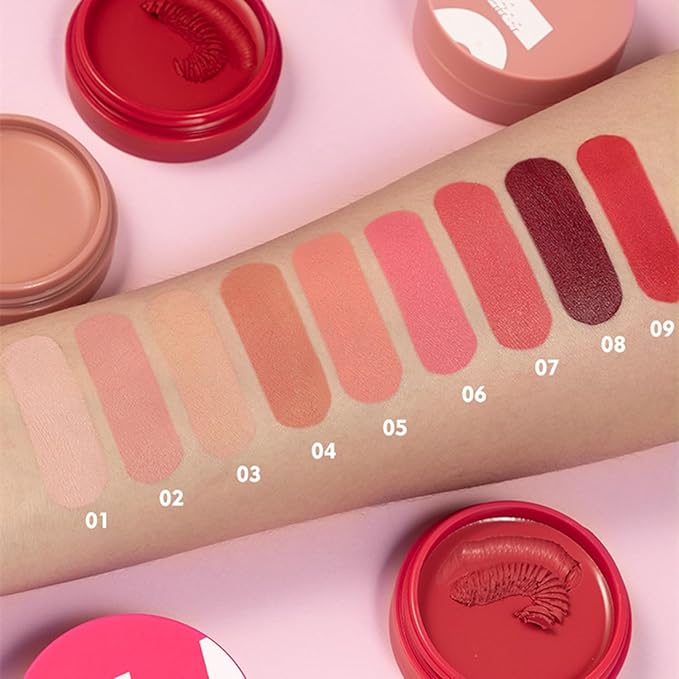 MAEPEOR Cream Blush 9 Color Smooth High-Pigmented Buildable Face Blush Long-Lasting Natural Look Face Blush for Cheeks (Color 04)