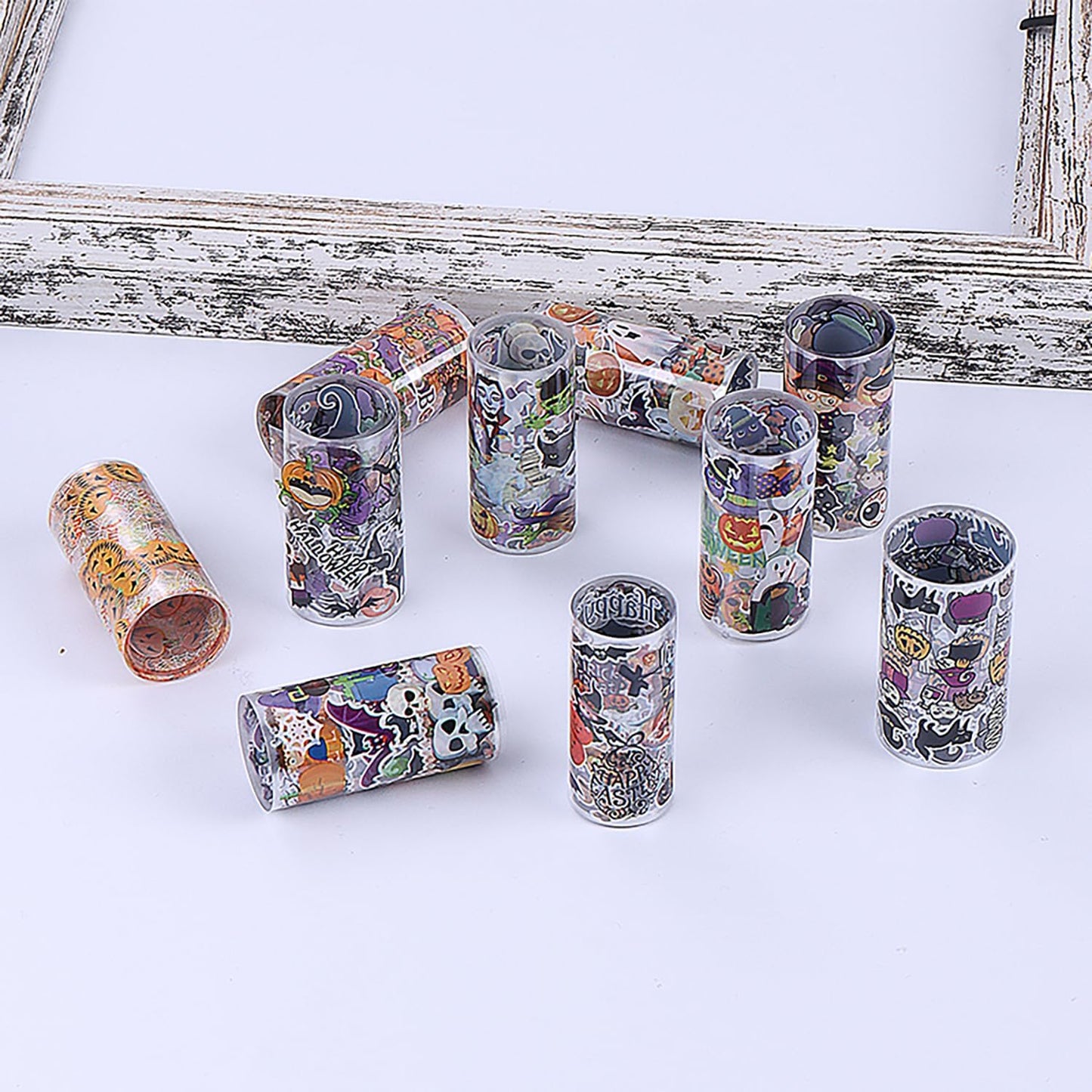 10 Rolls Halloween Nail Transfer Foil Stickers Set Halloween Theme Nail Art Foils Decals Cartoon Design Nail Foil Transfers Pumpkin Bat Ghost Skull Cat Nail Decorations for Women Manicure Supplies