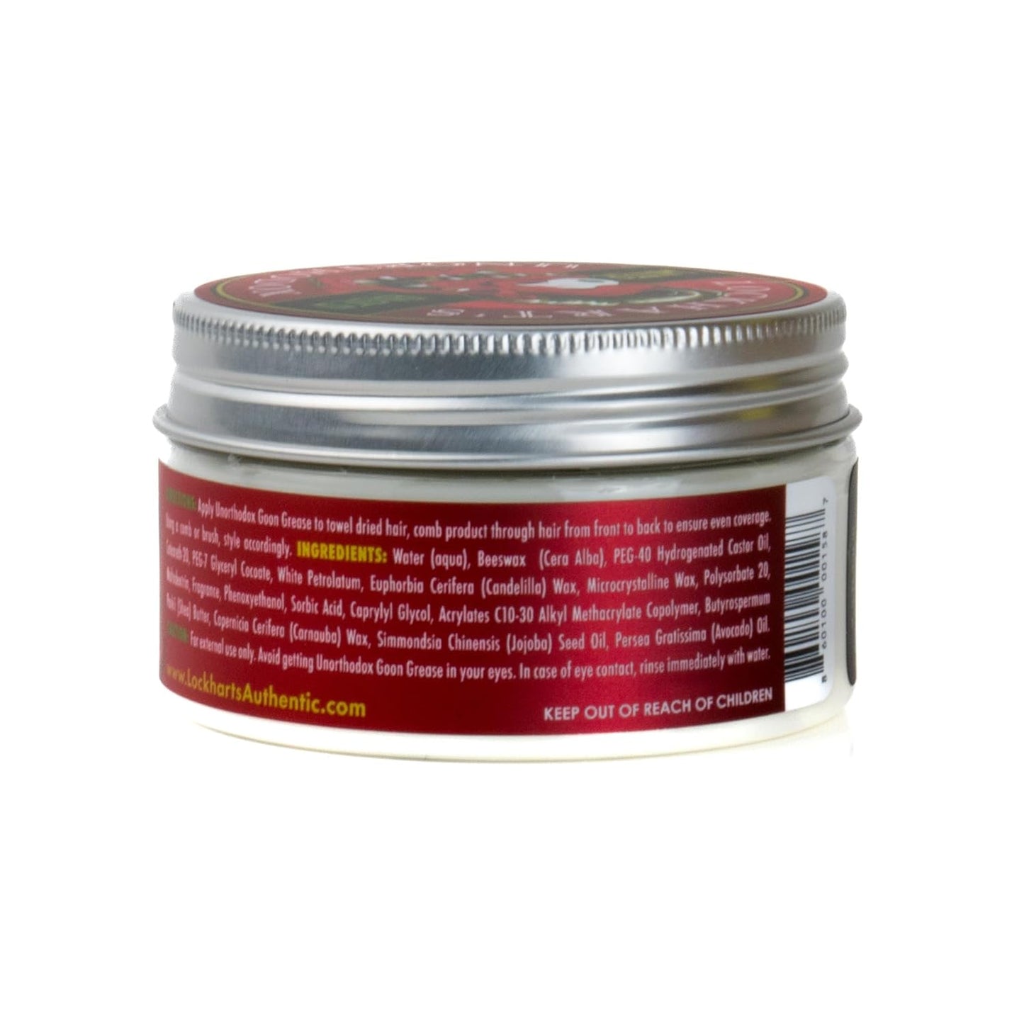 Lockhart’s Unorthodox Water-Based Goon Grease - Handcrafted Water-Based Pomade for Men - Strong Hold, Medium Shine - Easy Wash Out - Spicy Goon Scent (3.4oz)