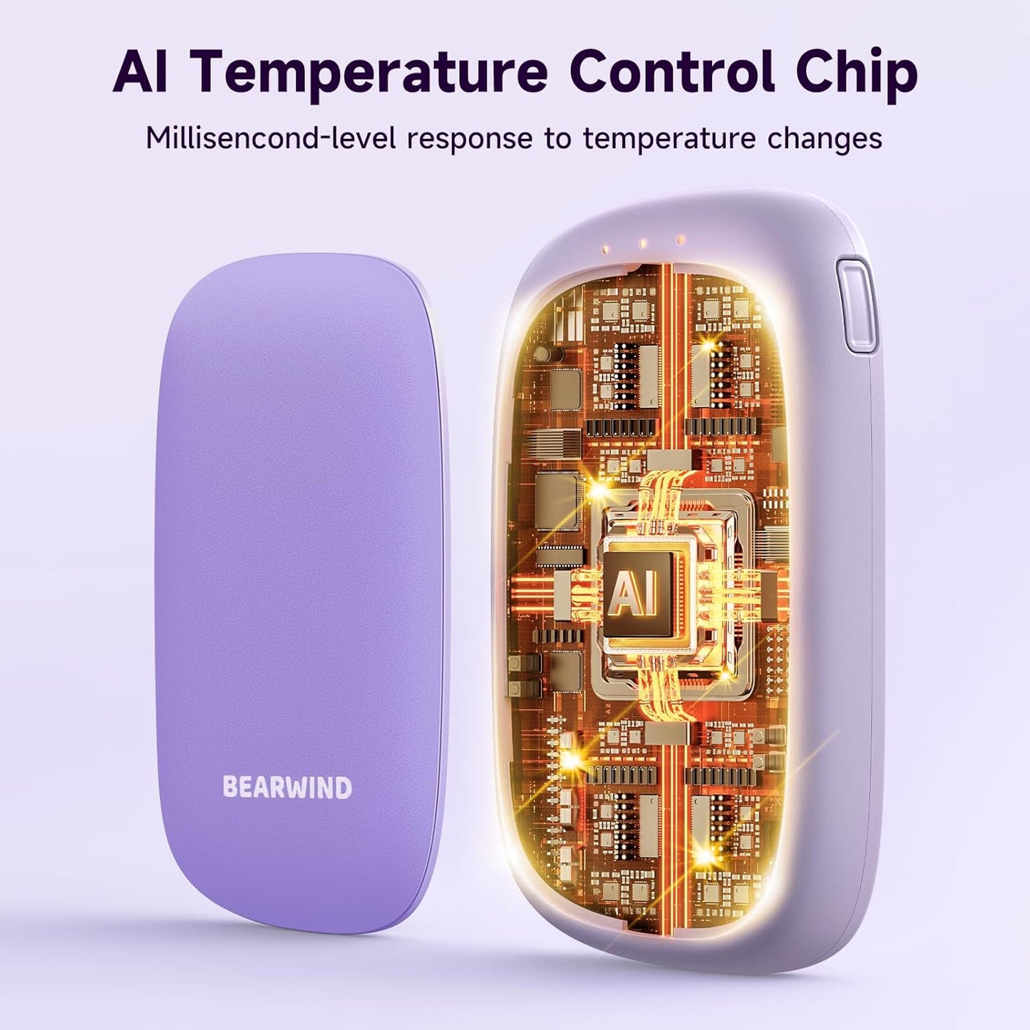 Electric Hand Warmers Rechargeable - 2 Pack Magnetic Pocket Heater Handwarmers with AI Chips, Portable Hunting Gear, Reusable Winter Essentials, Gift Ideas for Men, Women, Outdoor