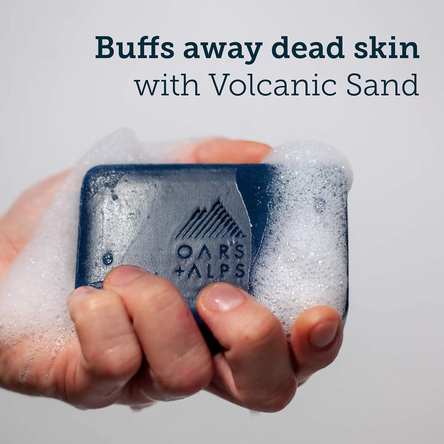 Oars + Alps Blue Charcoal Exfoliating Bar Soap for Men, Deep Cleaning & Exfoliating Soap, Dermatologist Tested & Made with Natural Clean Ingredients, All Skin Types, Travel Size, 1pk, 6oz