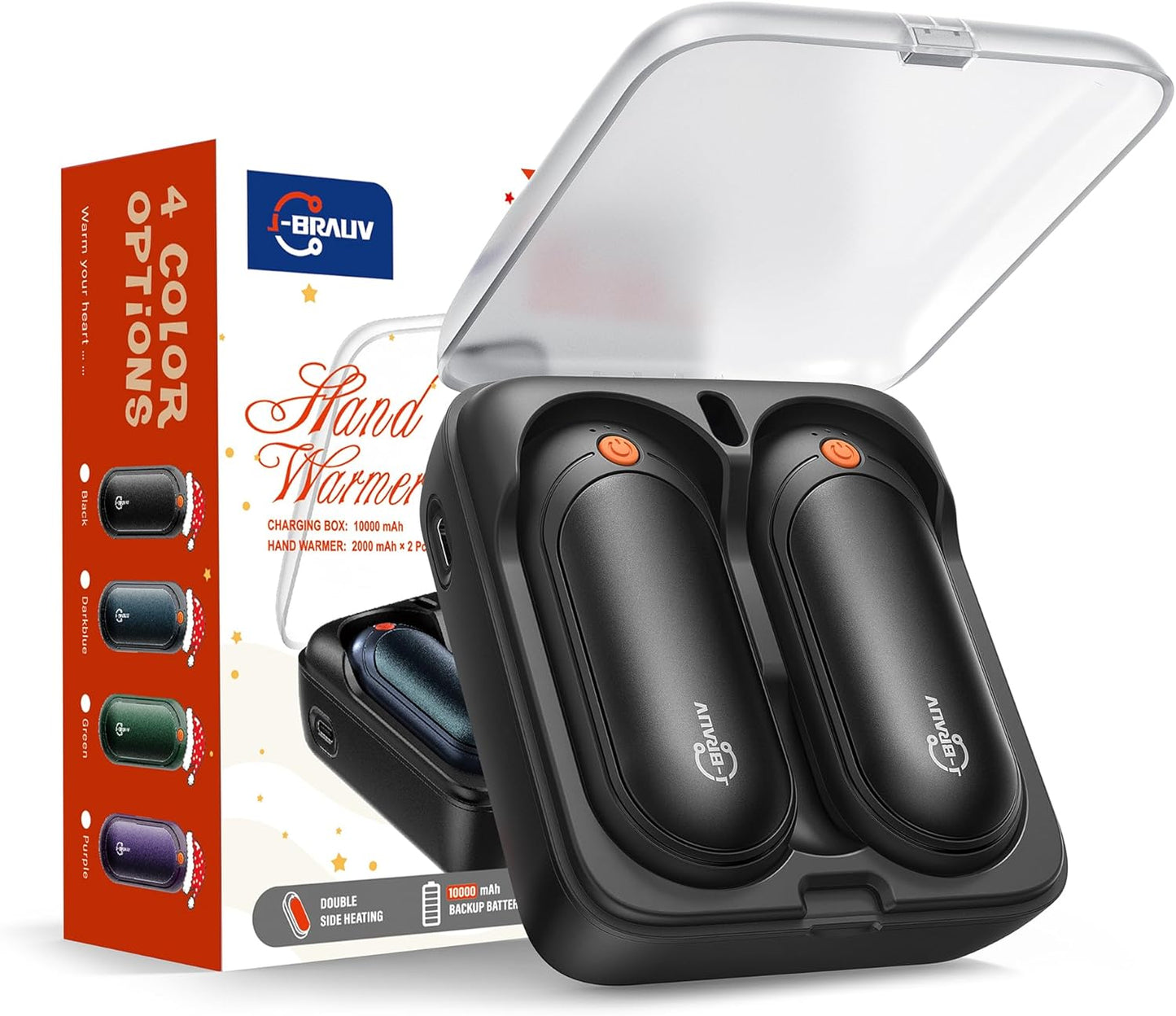 Hand Warmers Rechargeable 2 Pack, 14000mAh Electric Hand Warmers, Smart Chips 24Hrs Long Safe Heat, Portable Pocket Heater, Gifts for Christmas, Outdoor, Golf, Hunting, Camping Accessories