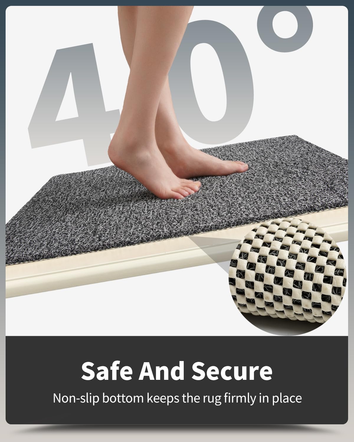 Non-Slip Bathtub Mat, 20x32 Inch, Shower Mats for Bath Tub, PVC Loofah Bathroom Mats for Wet Areas, Quick Drying