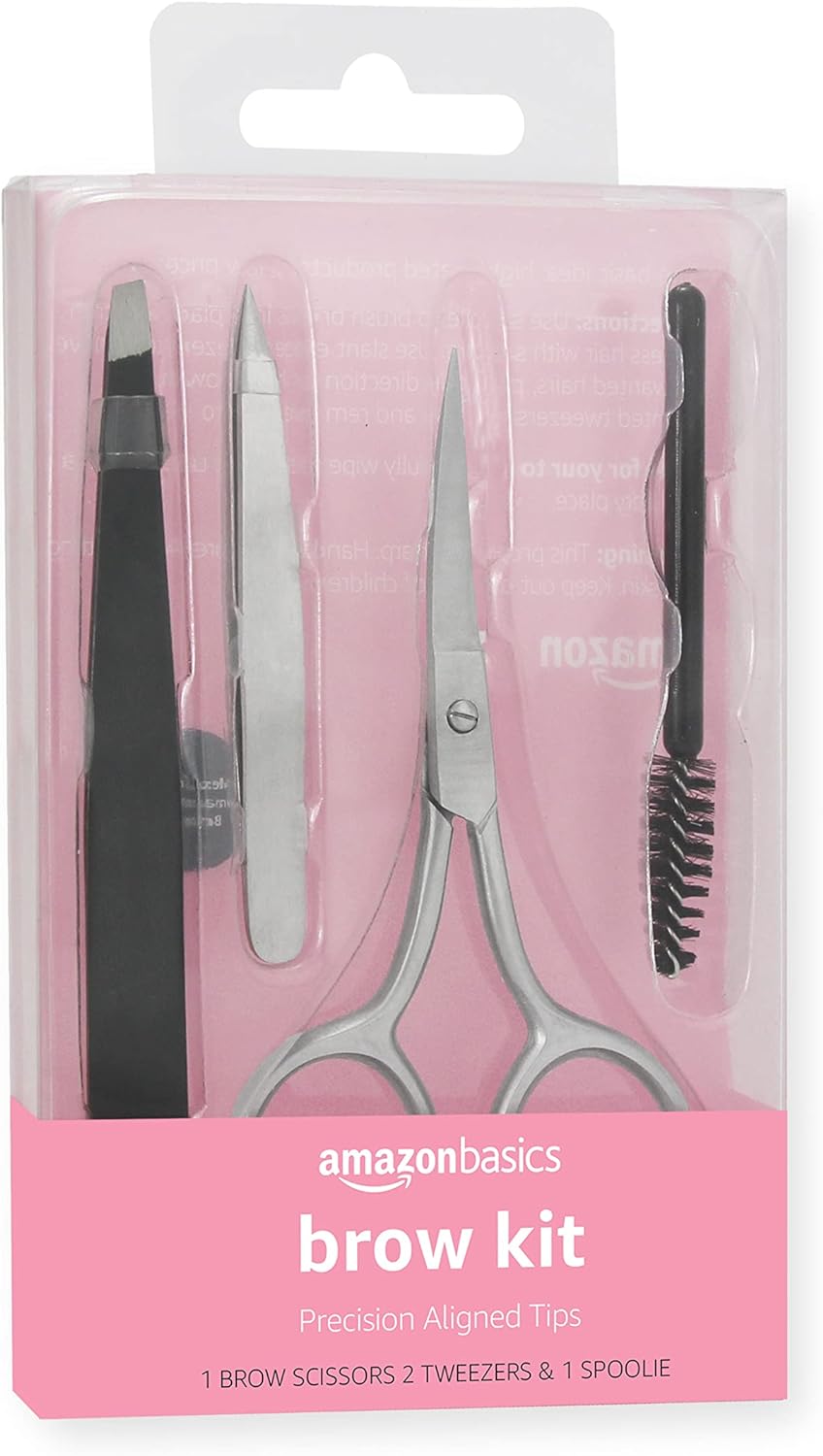 Amazon Basics 4 Piece Brow Kit, black