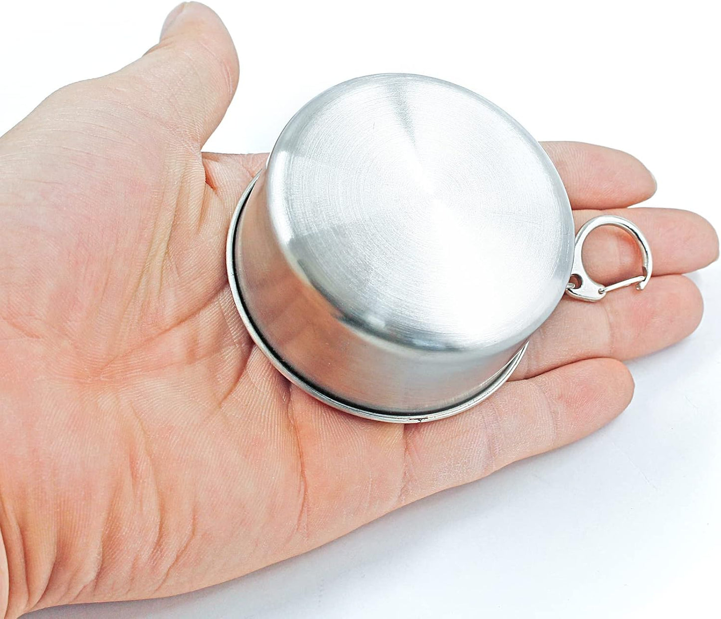 Litoexpe 8.45oz Collapsible Travel Cup With Keychain, Stainless Steel Folding Camping Cup Portable Drinking Mug For Hiking, Picnic and other Outdoor Activities, 250ml