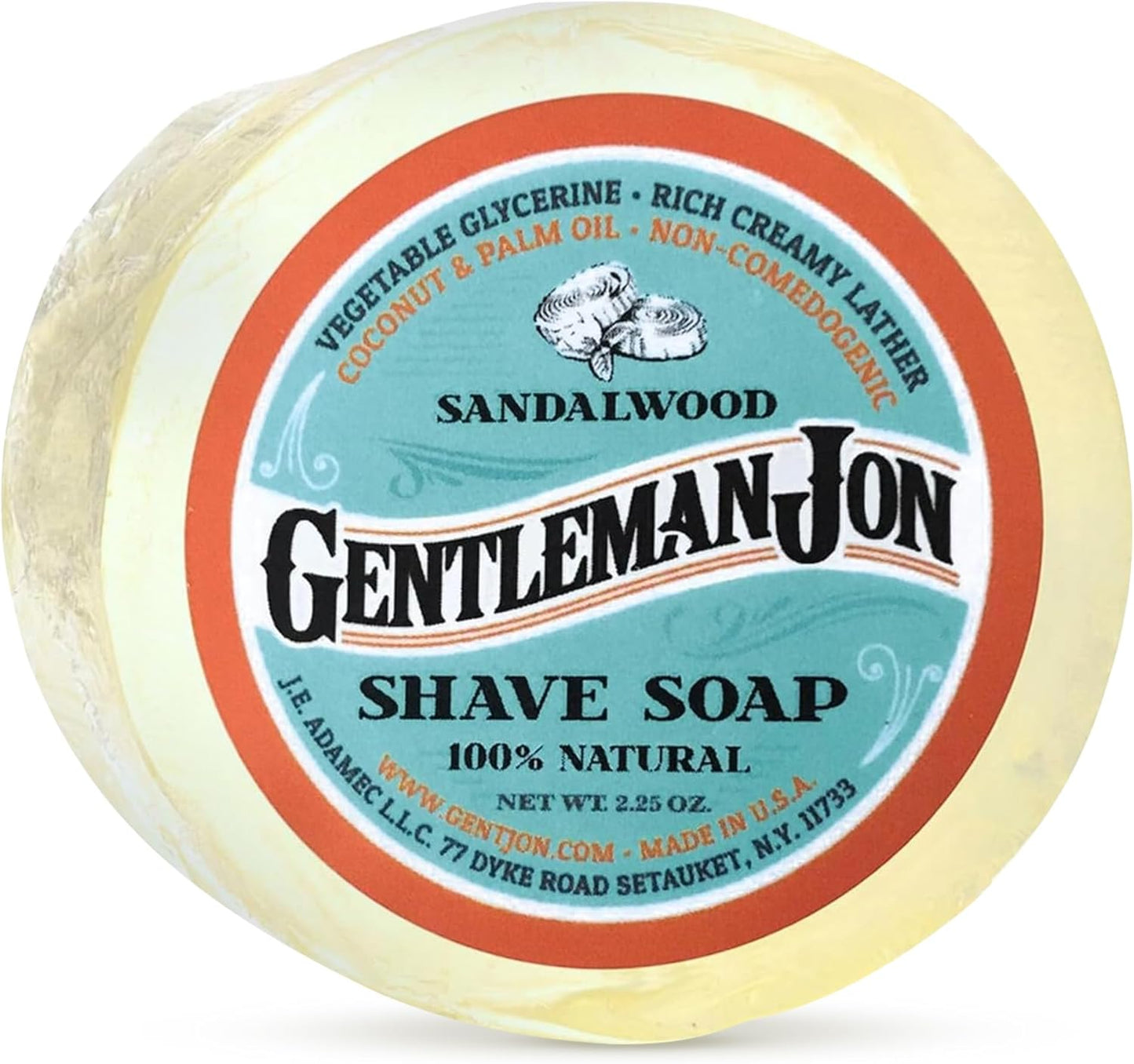 Sandalwood Shaving Soap for Men - Creates the Perfect Lather - Ideal for Smooth Shaves - Moisturizes and Protects - Elevate Your Grooming with this Classic Shave Essential (2.25 oz)
