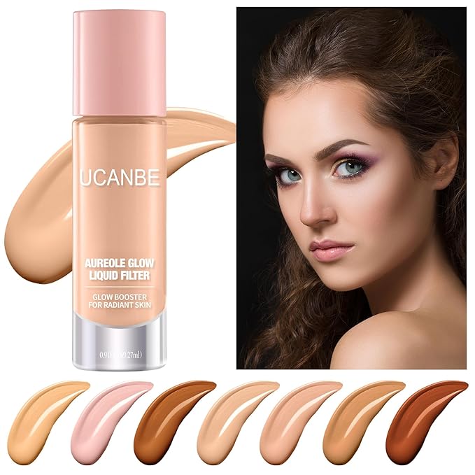 UCANBE Halo Glow Liquid Filter, Face Complexion Booster For Radiant Skin All Day Longwear, Soft-Focus Look Sodium Hyaluronate Vegan & Cruelty-Free - 0.91OZ Fair