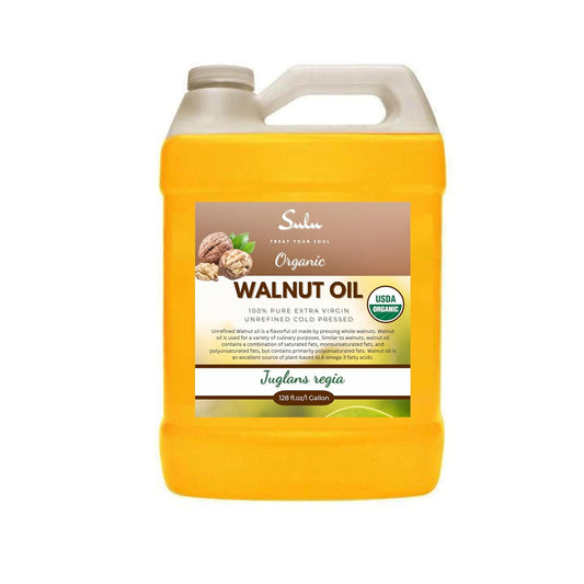 128 FL.OZ/1 Gallon-100% Pure Extra Virgin Unrefined Cold Pressed Walnut Oil - DEEP GOLDEN-FRESH FLAVOR