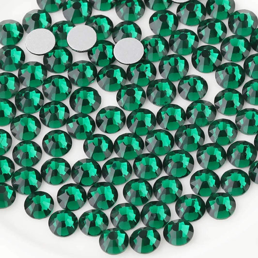 beadsland Flat Back Crystal Rhinestones Round Gems, Emerald (1.9-2.0mm) SS6/1440pcs