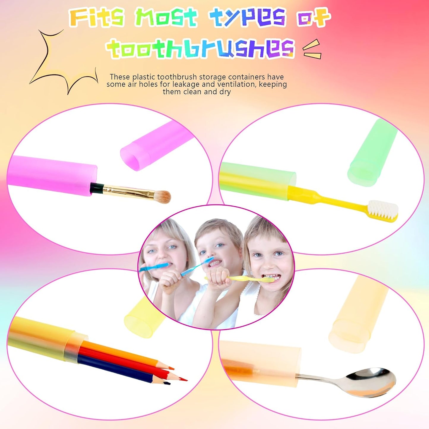 140 Pieces Plastic Toothbrush Case Travel Toothbrush Holders Portable Dust-proof Toothbrush Cases for Travel Bathroom Indoor Outdoor Travel Trip Camping School