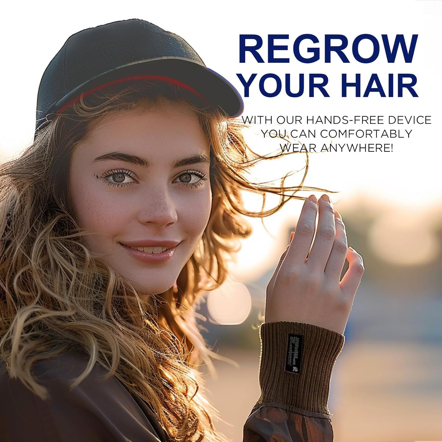 Laser Hair Growth Cap, Red Light Therapy Cap, Low Level Laser Therapy (LLLT) Equipment for Promoting Hair Growth in Women and Men（Black）