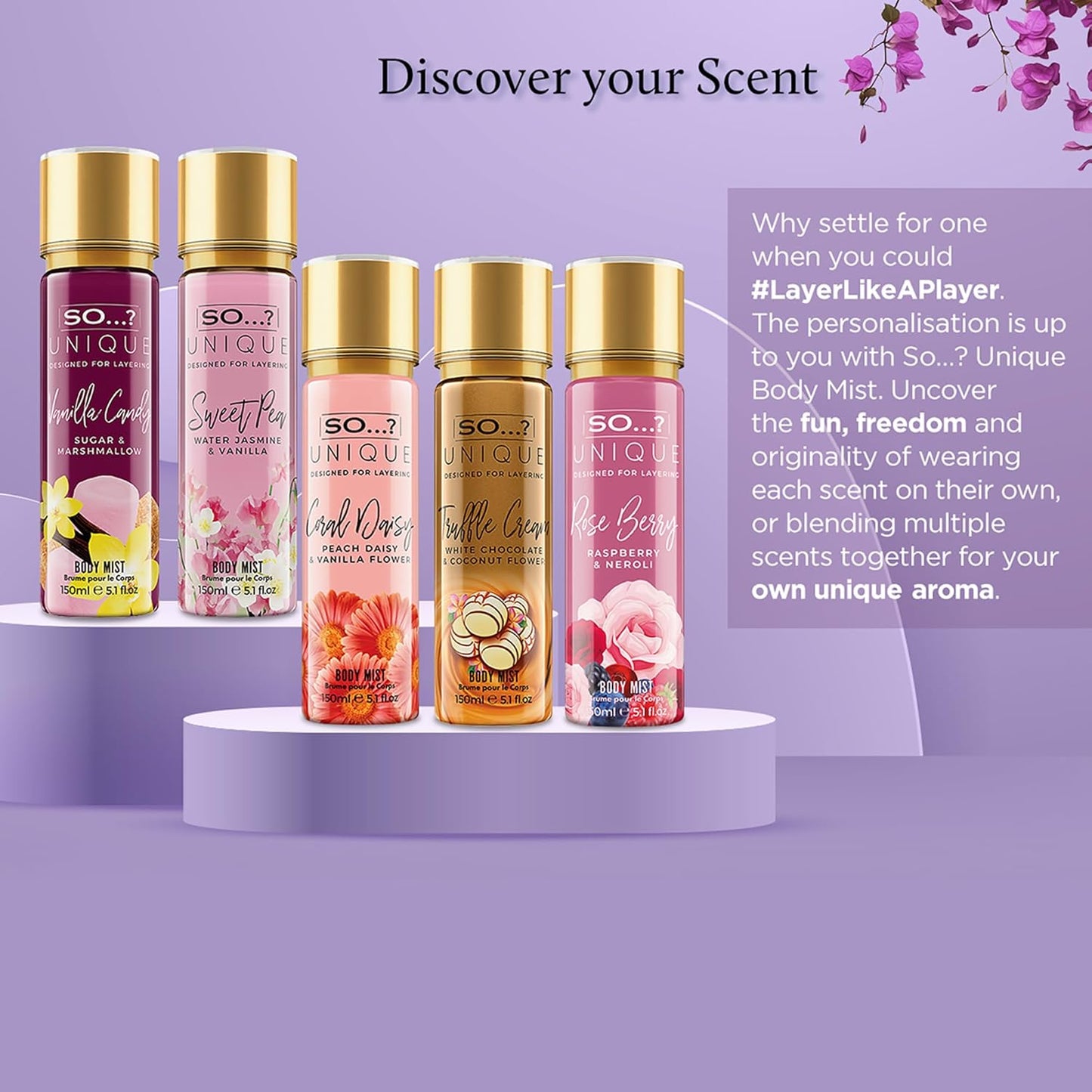 So...? Unique Body Mist - Peony Blush for Women - 5.1 oz Body Mist - Pack of 3