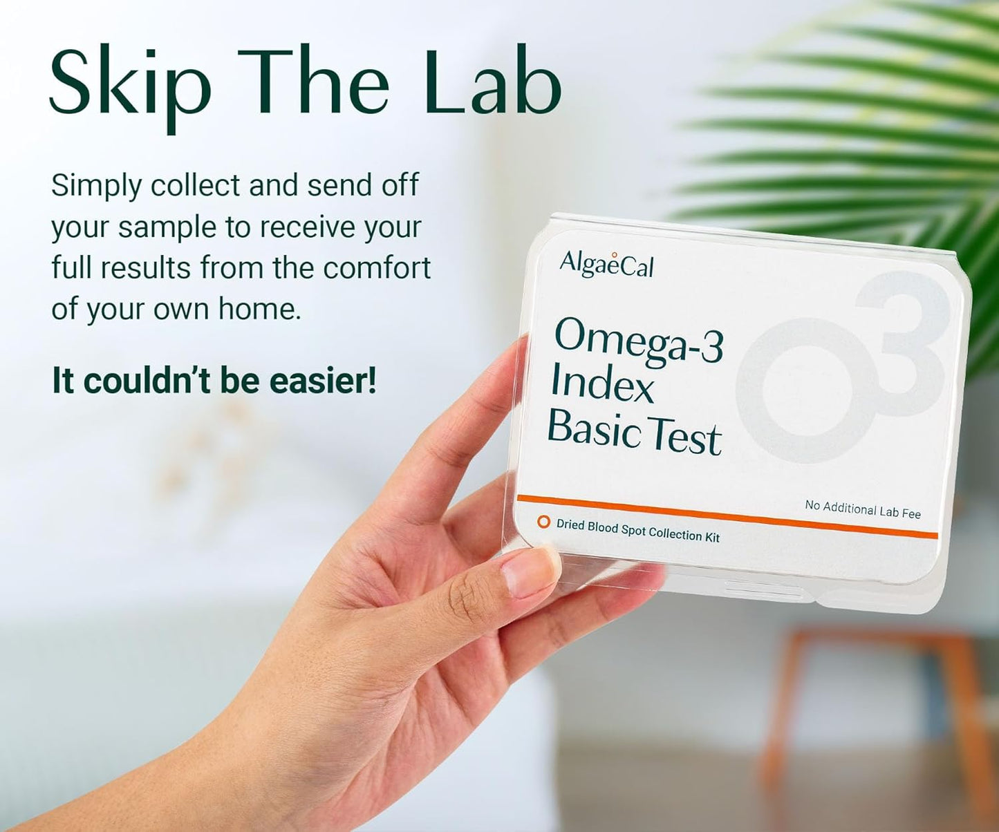 ALGAECAL Omega 3 Finger Test Kit – Easy Home Test Kit with Pre-Paid Return Envelope, Quick & Hassle-Free Certified Lab-Verified Results for Accurate Omega-3 Levels, Made in USA