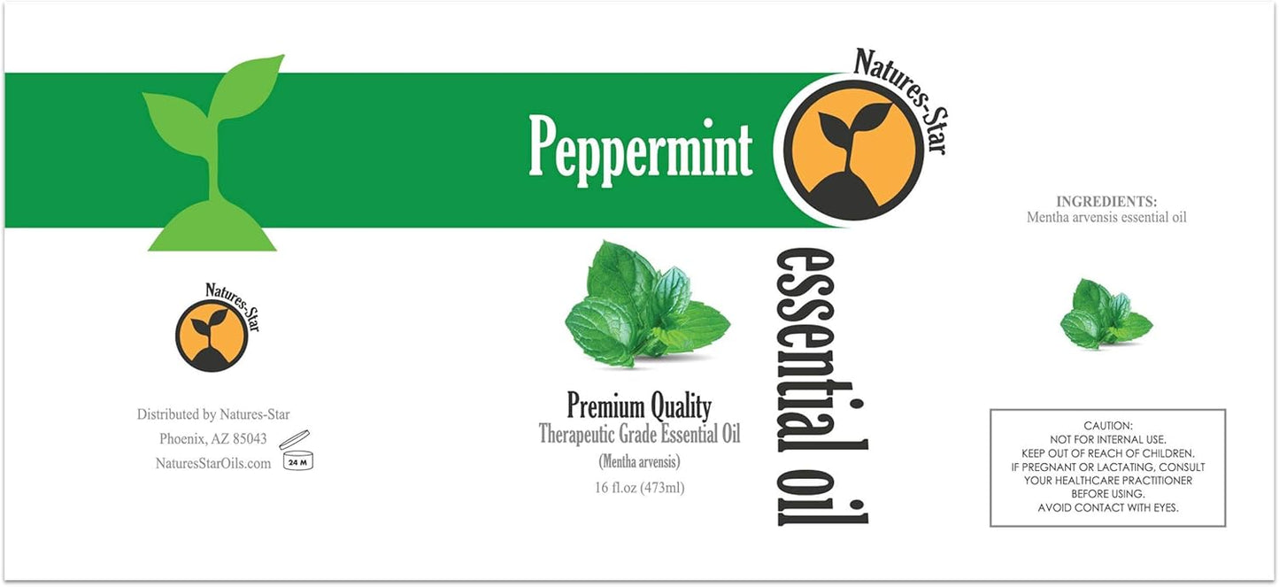 Peppermint Essential Oil 2-Pack (16oz Each, 32oz Total) – Therapeutic Grade – Candle Making – Peppermint Oil Bulk