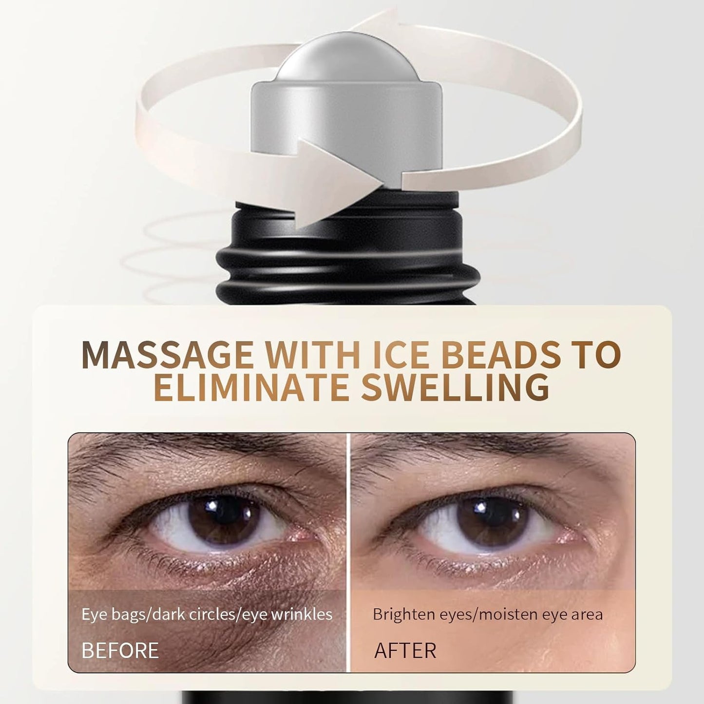 Eye Repair Stick for Men, Reduces Under Eye Dark Circles & Eyebags, Eyes Cooling Stick Hydrates and Depuffing 0.34 Fl.Oz (3)