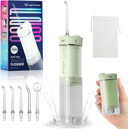 Portable Mini Water Dental Flosser for Teeth Cleaning Pick,Travel Oral Irrigator with Telescopic Water Tank,4 Modes and Waterproof Design-Perfect for Braces,Bridges,Home&Travel Dental Care