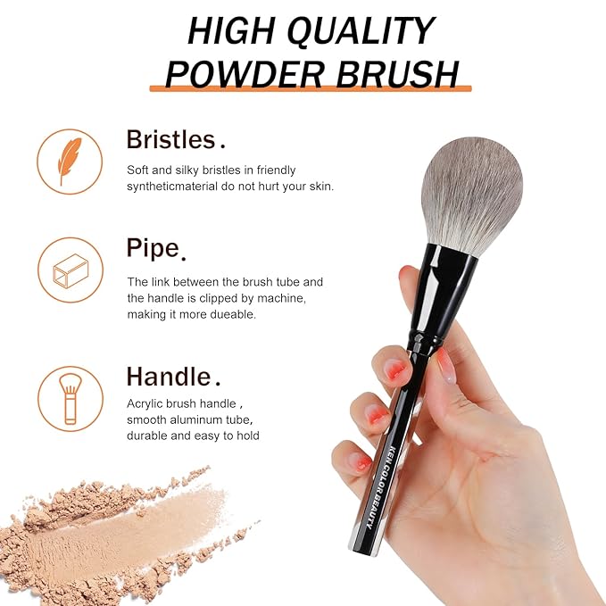 KENCOLOR Premium 13-Piece Makeup Brush Set with PU Travel Pouch – High-End Acrylic Handle, Soft Synthetic & Natural Bristles, Dense & Non-Absorbent, for Flawless Application